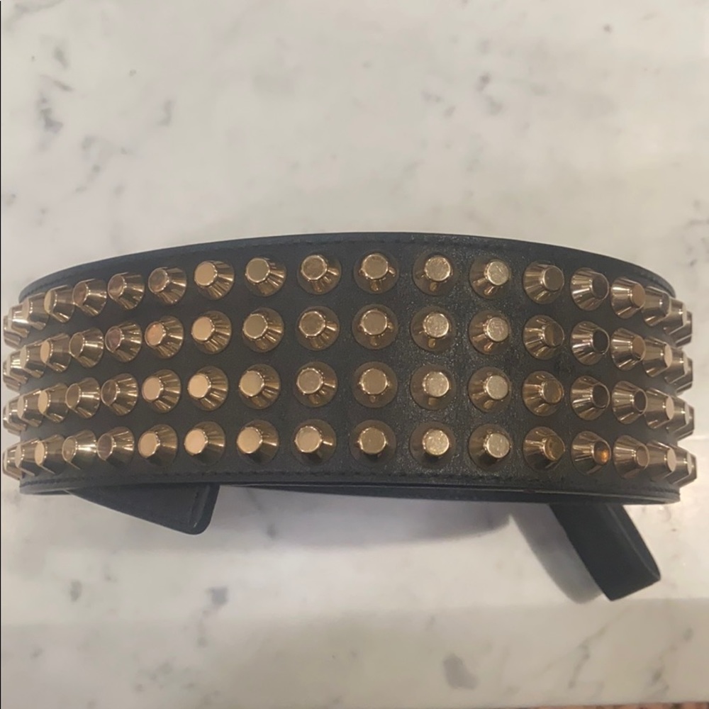 Leather Gold studded Belt